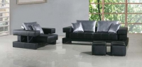 Дизайнерски двоен диван с фотьойл в черно